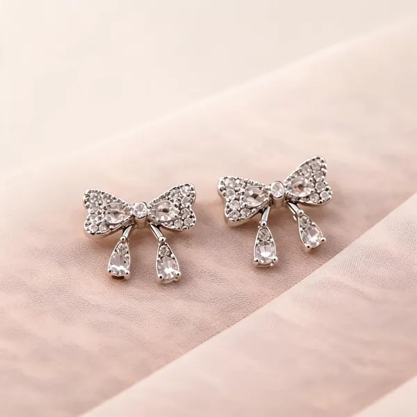 Silver_American_Diamond_Bow_Knot_Stud_Earrings_For_Women