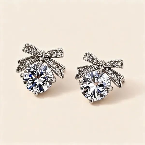 Silver_American_Diamond_Bow_Knot_Stud_Earring_For_Women