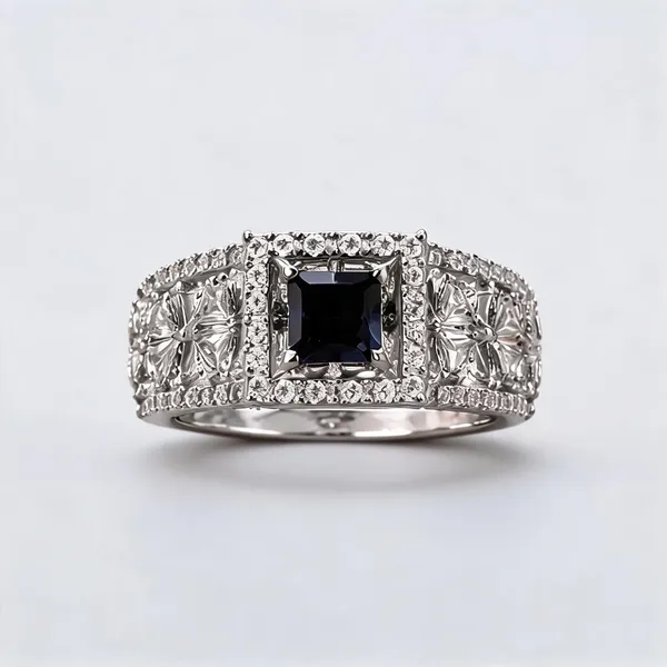 Black_Crystal_Ad_Silver-Plated_Floral_Statement_Ring_For_Women