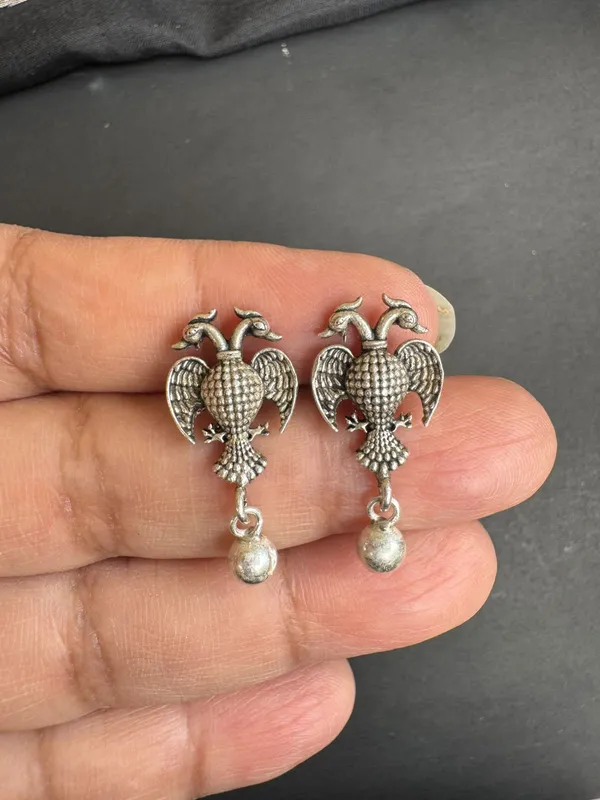 Silver_Tone_Peacock_Dangle_Earrings_For_Women