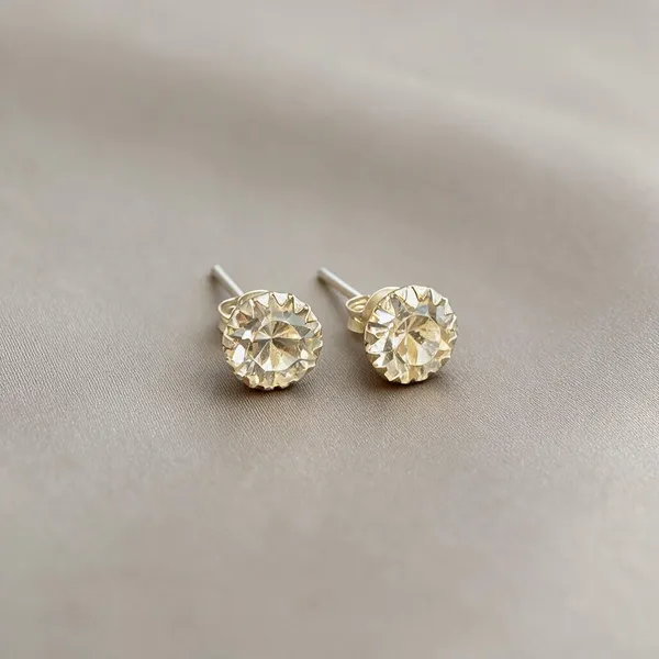 Silver-Tone_Faceted_Crystal_Stud_Earrings_For_Women