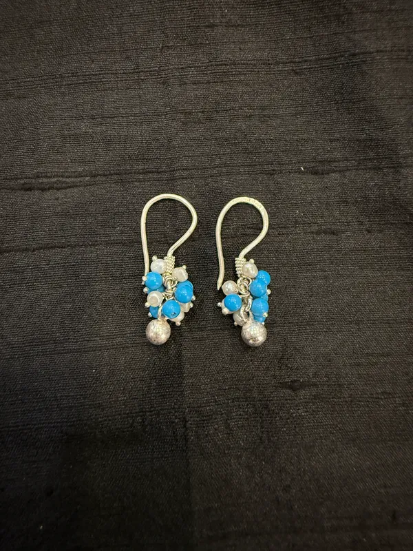 The_Turquoise_&_Pearl_Cluster_925_Silver_Earrings
