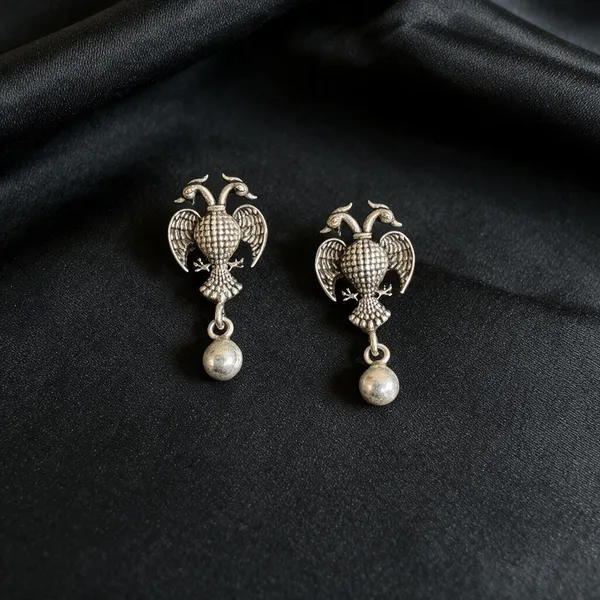 Silver_Tone_Peacock_Dangle_Earrings_For_Women