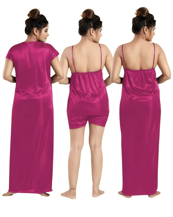 Magenta_Satin_Nightdress_for_Women