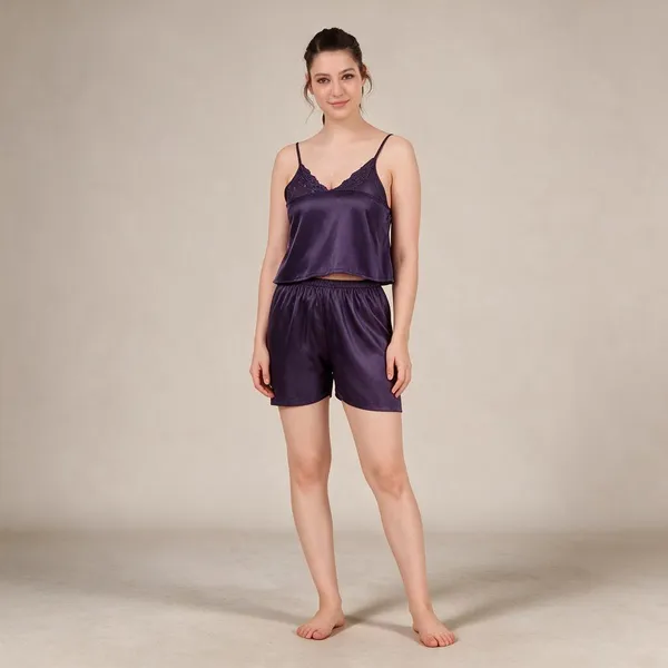Purple_Satin_4-Piece_Nightwear_Set_For_Women