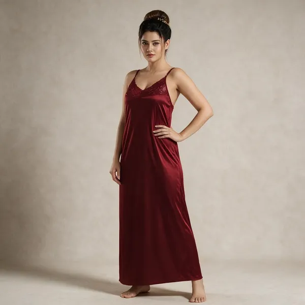 Maroon_Satin_4-Piece_Nightwear_Set_for_Women
