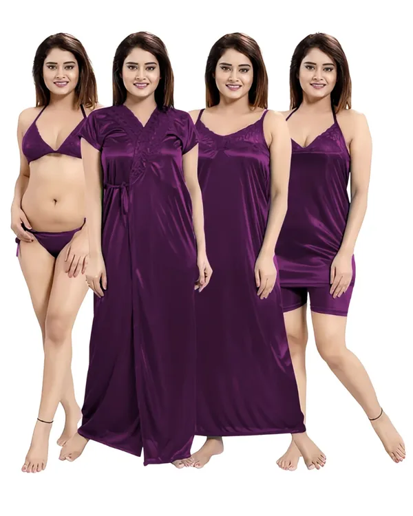 Purple_Satin_4-Piece_Nightwear_Set_for_Women