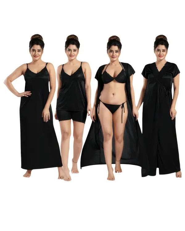 Black_Satin_Multi-Style_Nightwear_Set_for_Women