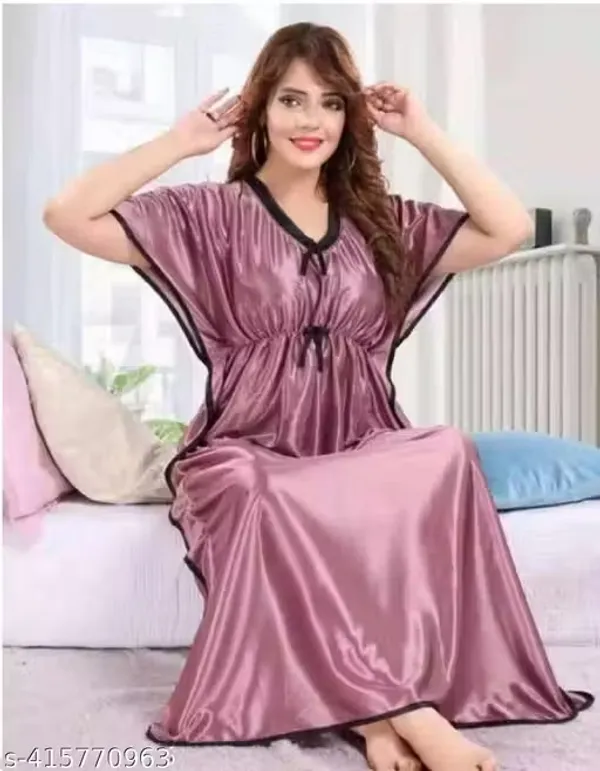 Mauve_Satin_Relaxed_Fit_Nightdress_For_Women