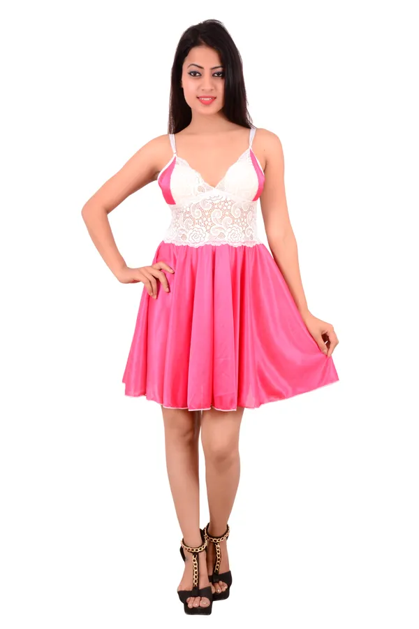 Satin_Baby_Doll_Dresses_With_Panty_Multicolor