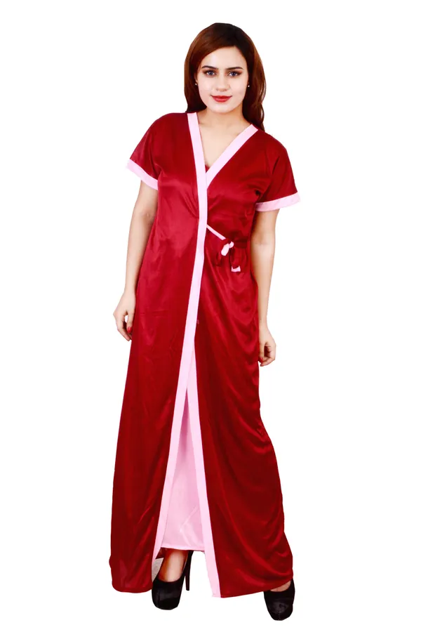 Satin_Nighty_And_Night_Gowns_Maroon