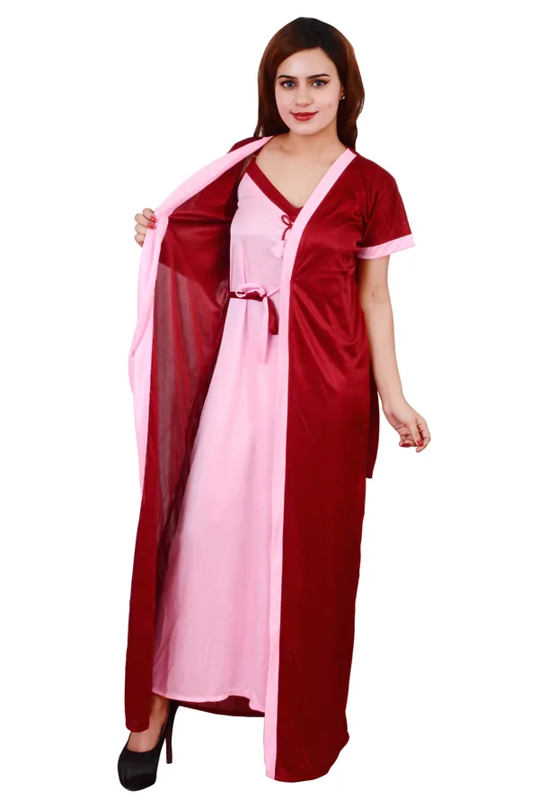 Satin_Nighty_And_Night_Gowns_Maroon