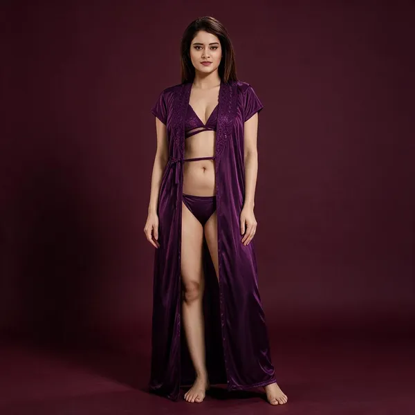 Purple_Satin_4-Piece_Nightwear_Set_for_Women