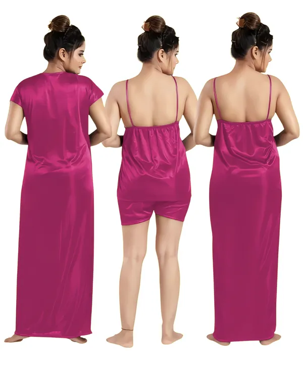 Magenta_Satin_Nightdress_for_Women