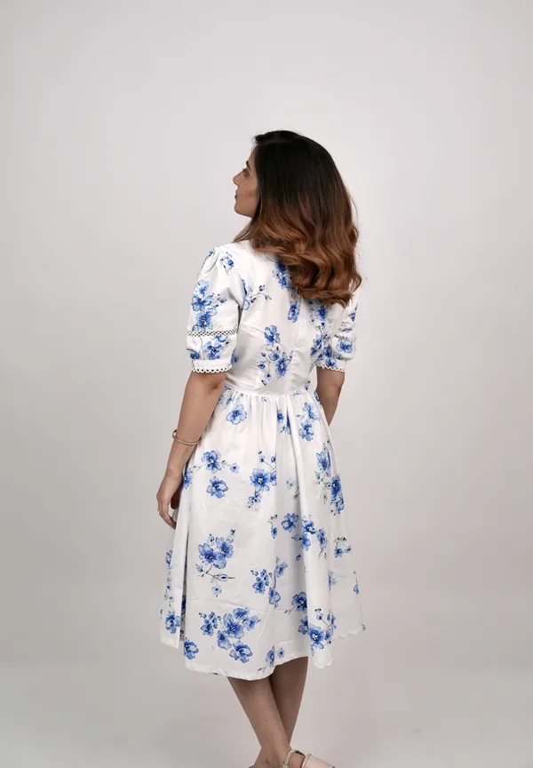 White_Floral_Fit_And_Flare_Dress_for_Women