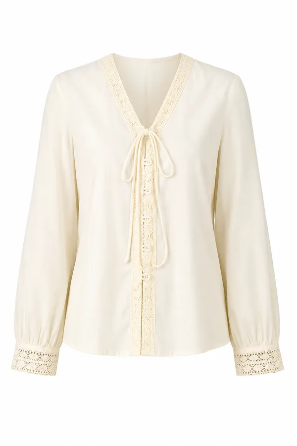 Ivory_Lace_Detail_Long_Sleeve_Blouse_for_Women