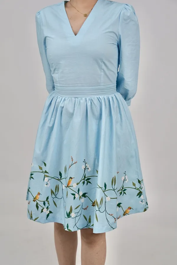 Blue_Floral_Print_A-Line_Dress_for_Women