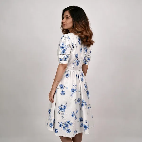 White_Floral_Fit_And_Flare_Dress_for_Women