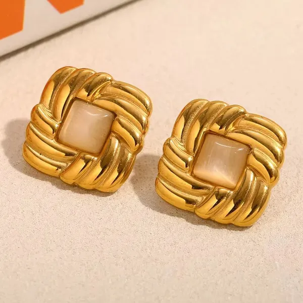 Gold_Tone_Square_Stud_Earrings_for_Women