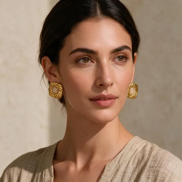 Gold_Tone_Square_Stud_Earrings_for_Women