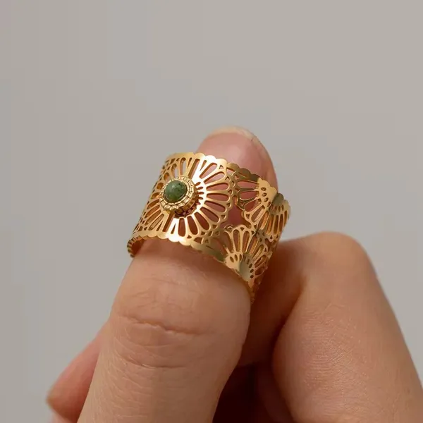 Gold-Tone_Filigree_Statement_Ring_for_Women