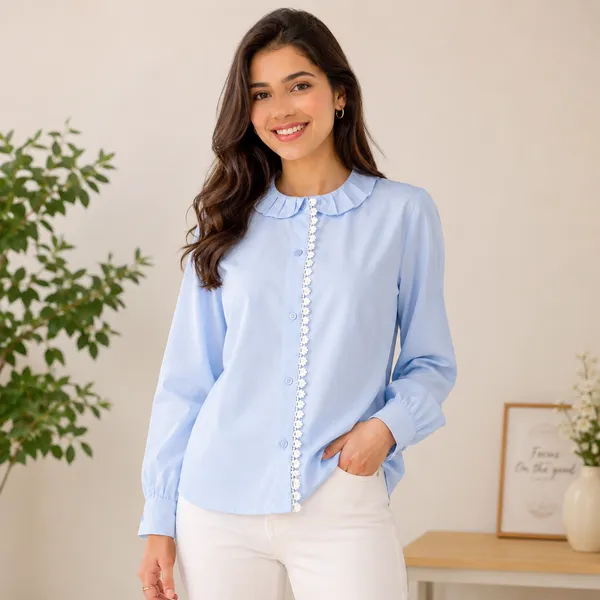 Light_Blue_Ruffled_Collar_Shirt_for_Women