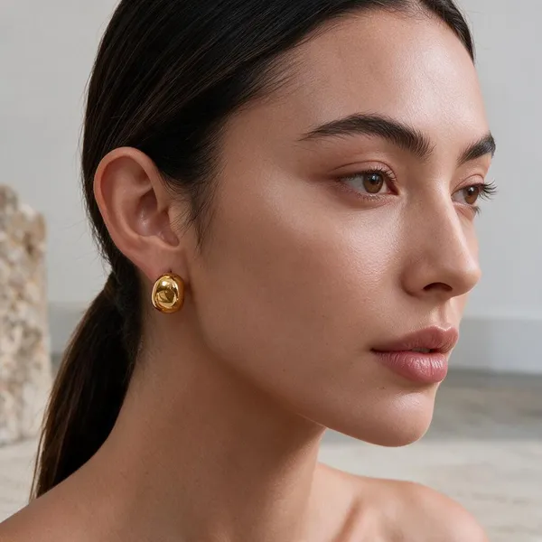 Gold_Tone_Chunky_Stud_Earrings_for_Women