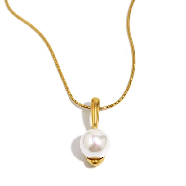 Gold_Tone_Pearl_Necklace_And_Earrings_Set_for_Women