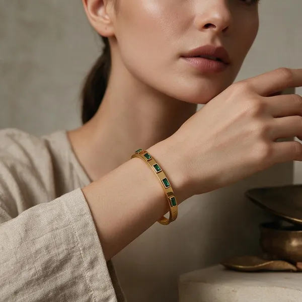 Gold_Tone_Green_Stone_Bangle_Bracelet_for_Women