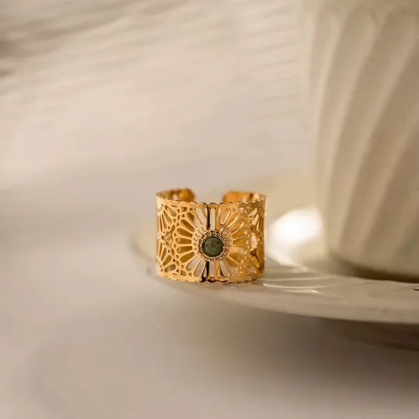 Gold-Tone_Filigree_Statement_Ring_for_Women