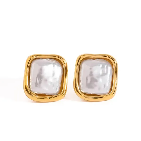 Gold_Tone_Pearl_Square_Stud_Earrings_for_Women