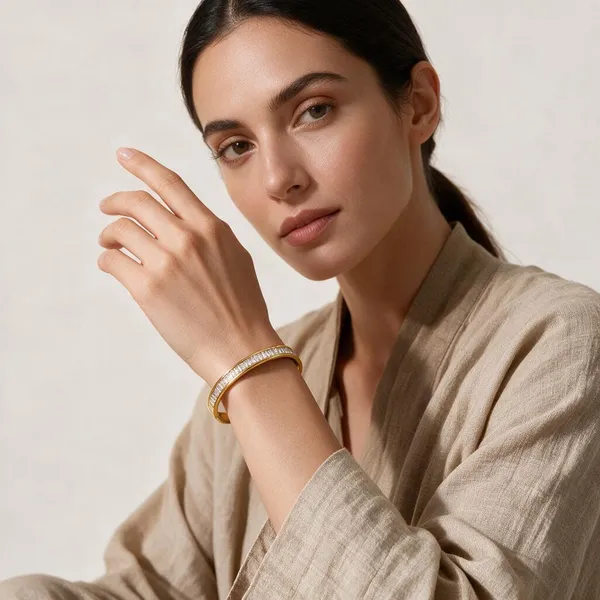 Gold_Tone_Crystal_Line_Bangle_for_Women