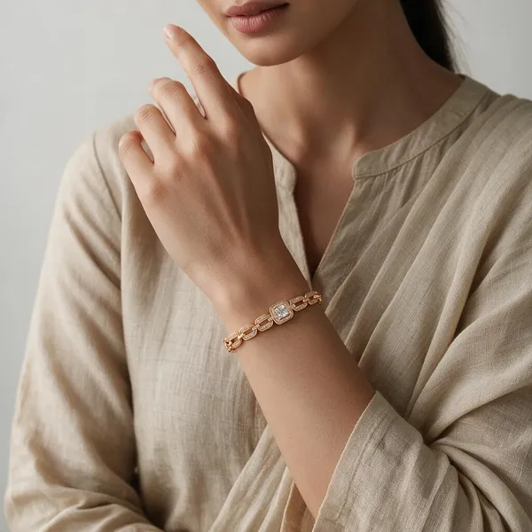Gold_Tone_Link_With_Clear_Stone_Centerpiece_Bracelet_for_Women