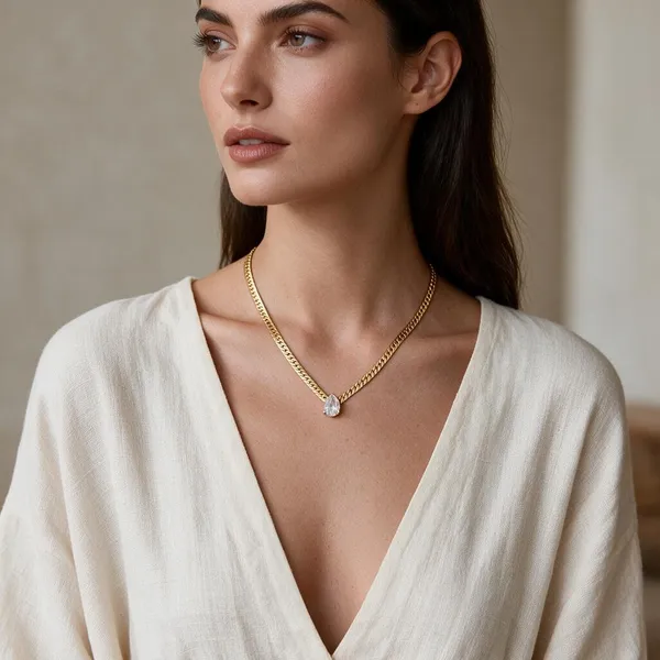 Gold_Tone_Teardrop_Pendant_Necklace_for_Women