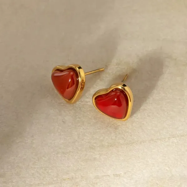 Red_Gold-Tone_Heart_Stud_Earrings_for_Women