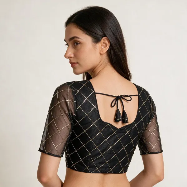 Black_Net_Full_Sleeve_Round_Neck_Embroidered_Blouse_For_Women