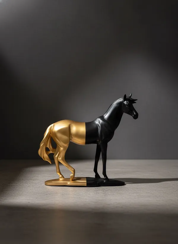 Black_&_Gold_Marble_Dust_X_Resin_Sculpture_For_Home_Decor