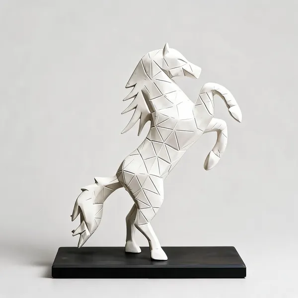White_&_Black_Marble_Dust_X_Resin_Sculpture_For_Home_Decor