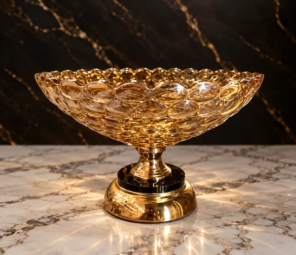 Glass_Gold_Finish_Textured_Pedestal_Bowl