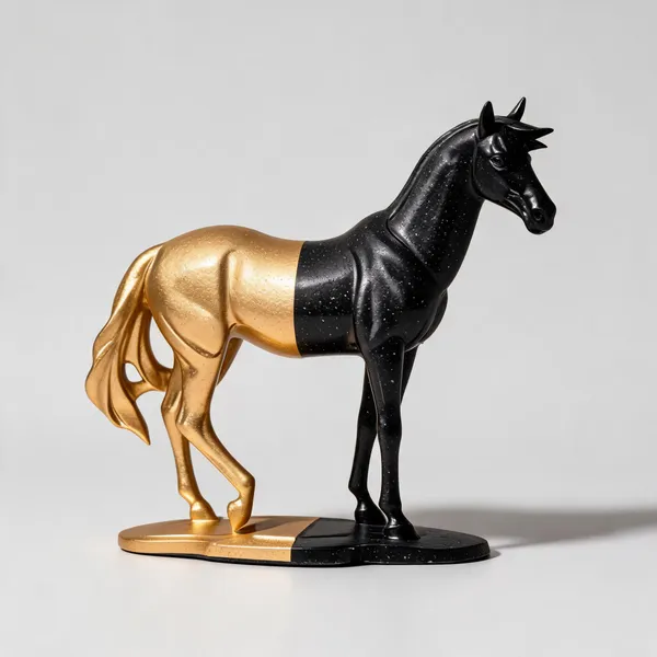 Black_&_Gold_Marble_Dust_X_Resin_Sculpture_For_Home_Decor