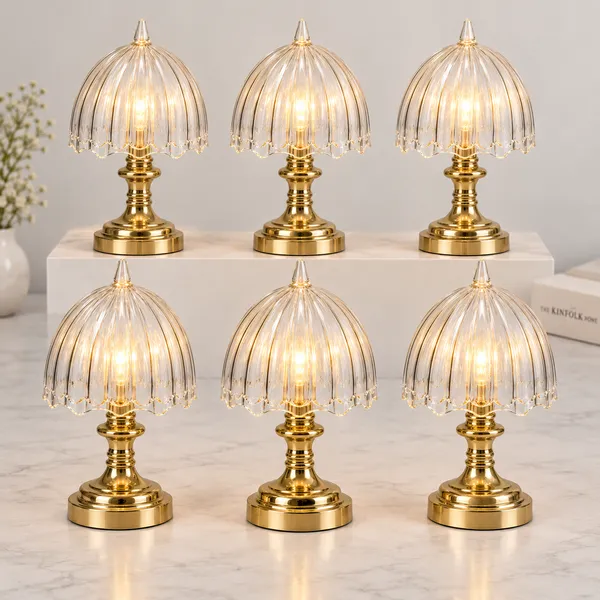 Gold-Toned_Metal_Modern_Ribbed_Dome_Table_Lamp