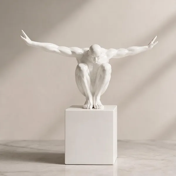 White_Marble_Dust_X_Resin_Sculpture_For_Home_Decor