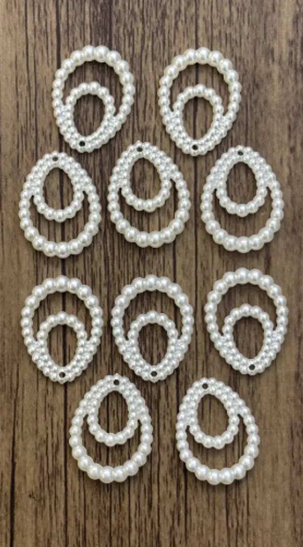 White_Pearl_Beaded_Teardrop_Charms_For_Jewellery_Making