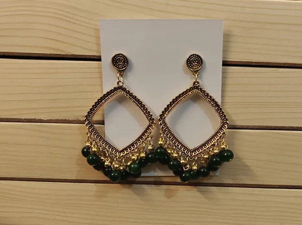 Gold_Tone_Beaded_Drop_Earrings_For_Women