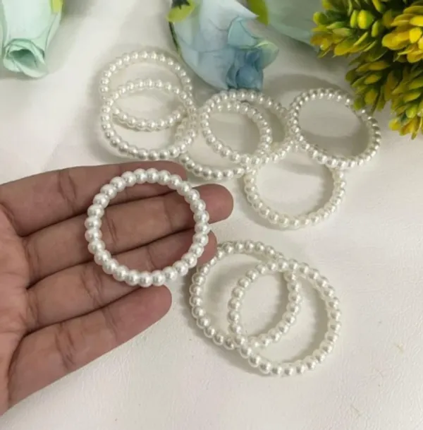 White_Pearl_Beaded_Hair_Ties_For_Women