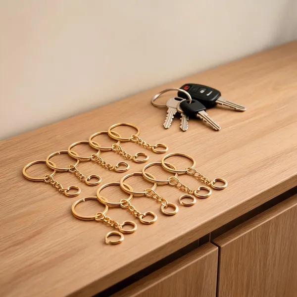 Gold_Tone_Keychain_Rings_With_Chains