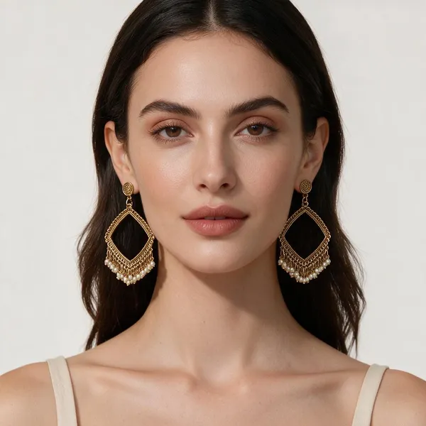 Gold_Tone_Geometric_Pearl_Drop_Earrings_For_Women