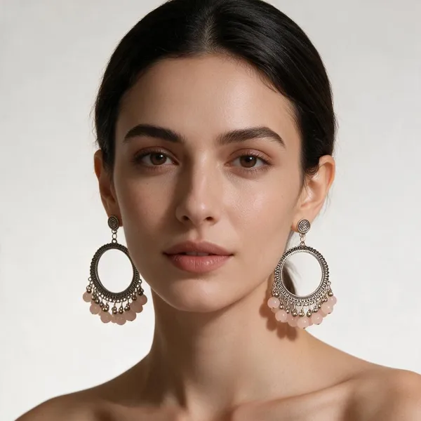 Silver_Oxidized_Circular_Drop_Earrings_For_Women