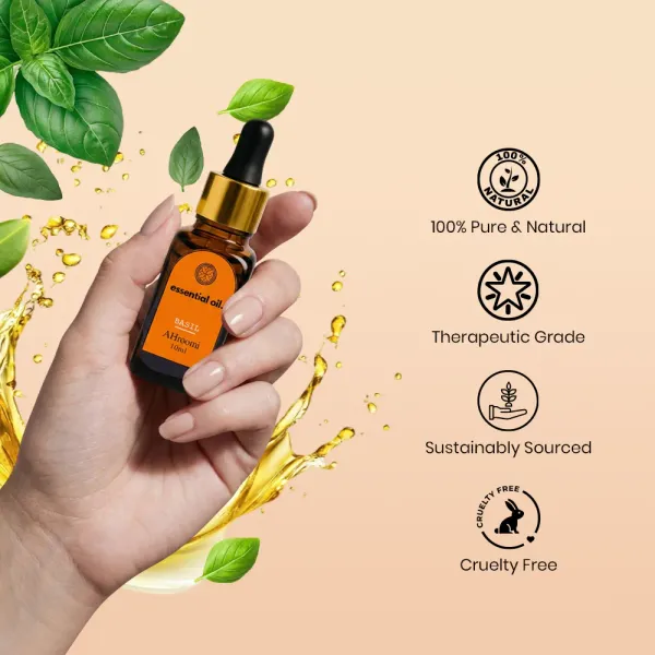 AHroomi_Basil_Essential_Oil_|_Pure,_Steam-Distilled_|_Respiratory_Support_&_Aromatherapy,_Food_Grade