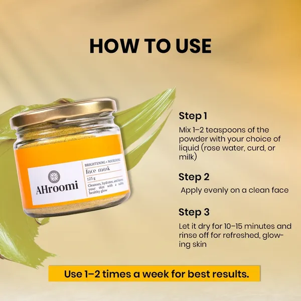 AHroomi_Moringa_Face_Mask_Powder_|_Turmeric,_Sandalwood_&_Oats_|_De-Tan,_Glow_&_Deep_Hydration,_Paraben-Free